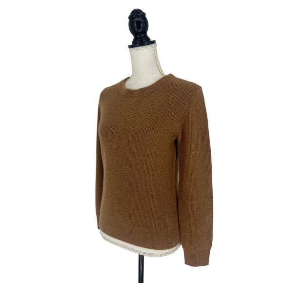 Ravella Ribbed Brown Camilla Luxe Cashmere Sweater - Picture 6 of 12